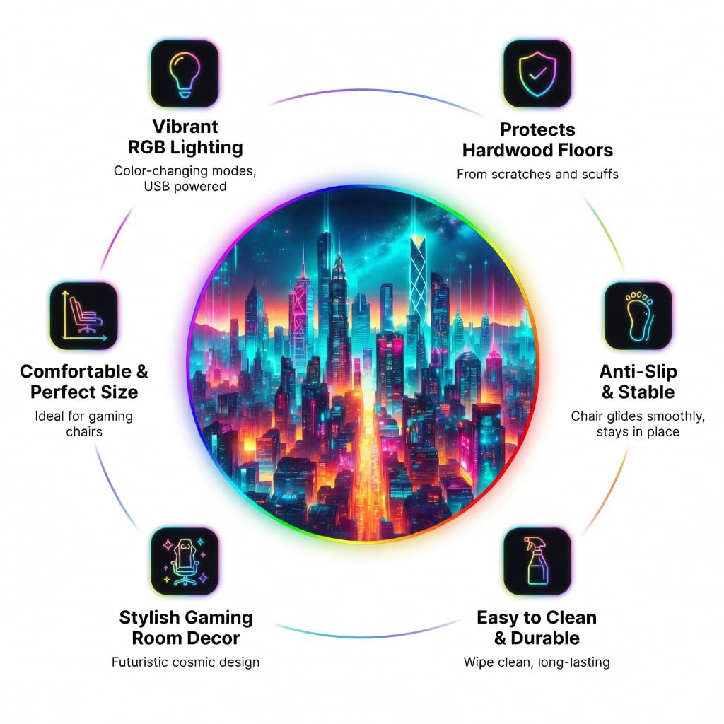 RGB Gaming Chair Mat – 47" Round