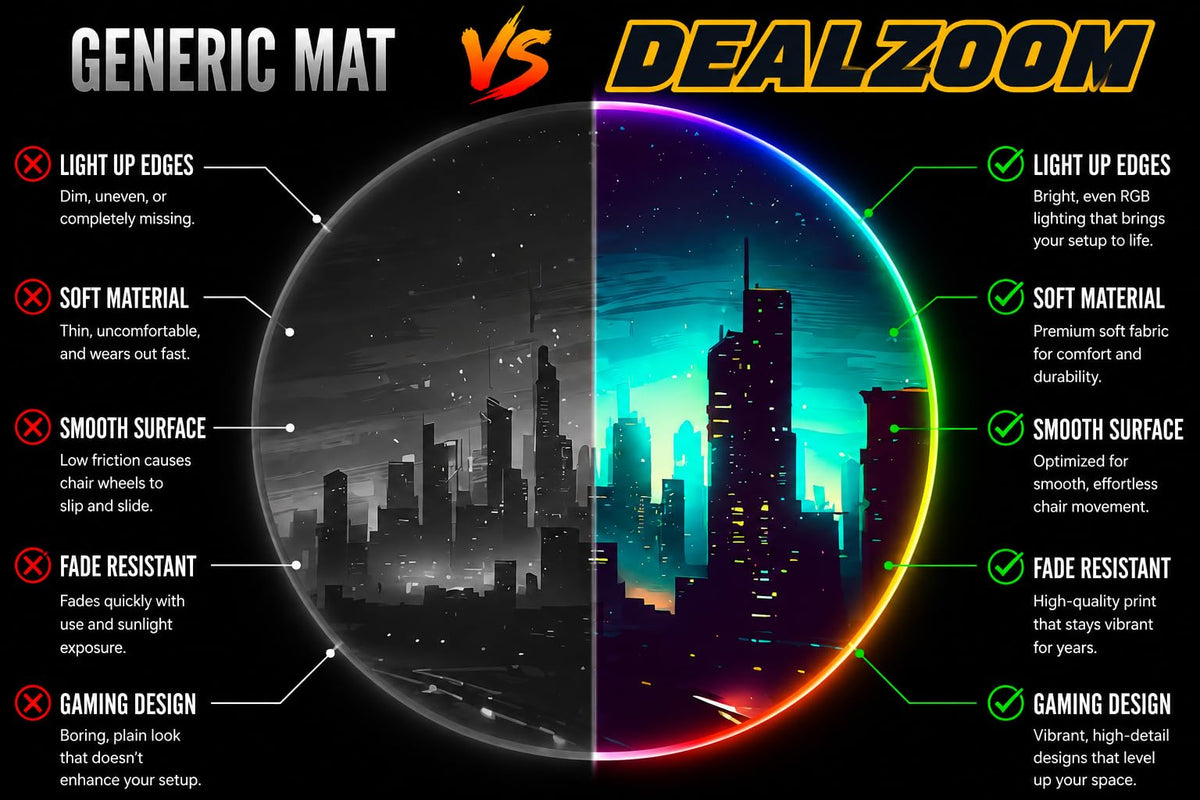 RGB Gaming Chair Mat – 47" Round