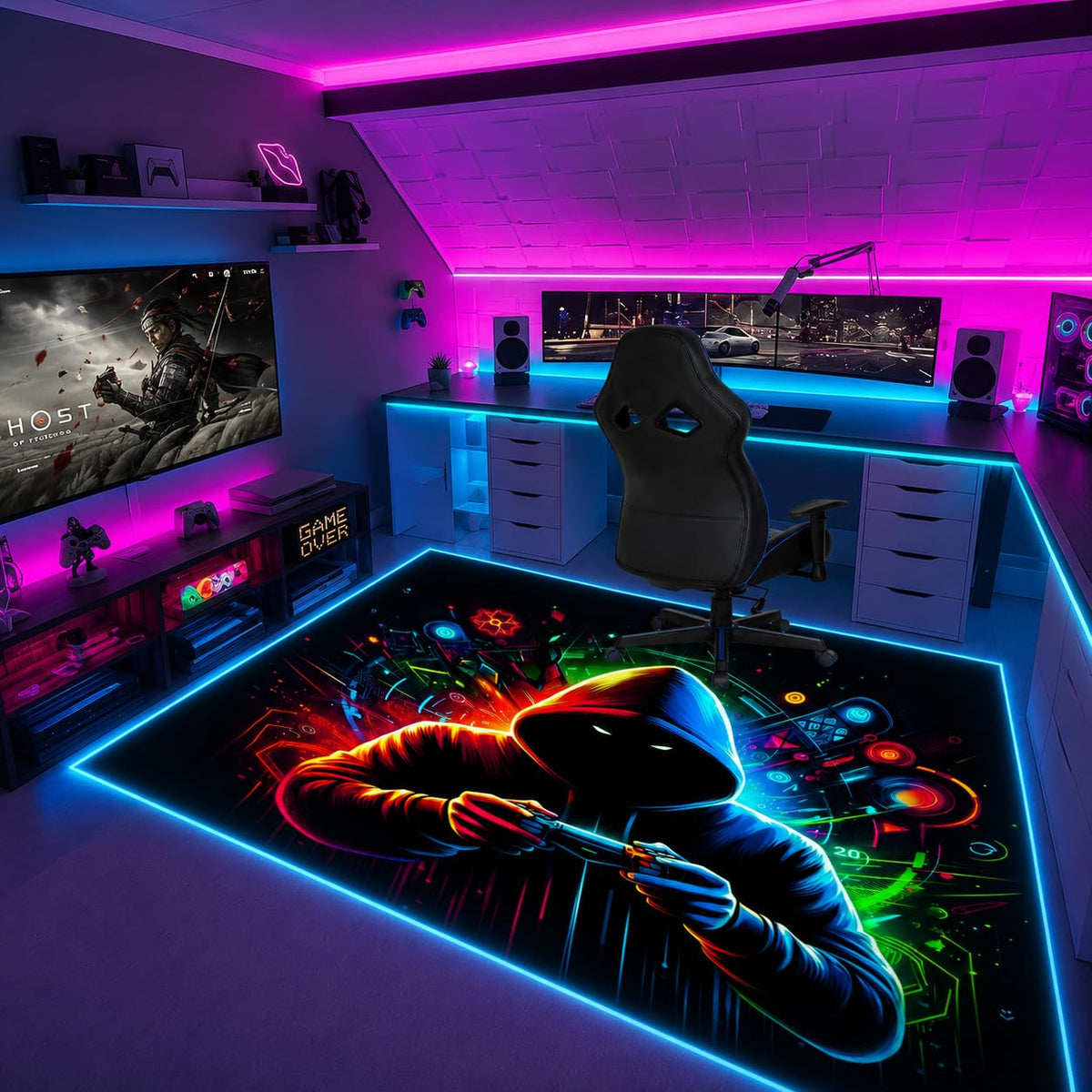 RGB Gaming Rug – 60" × 35"