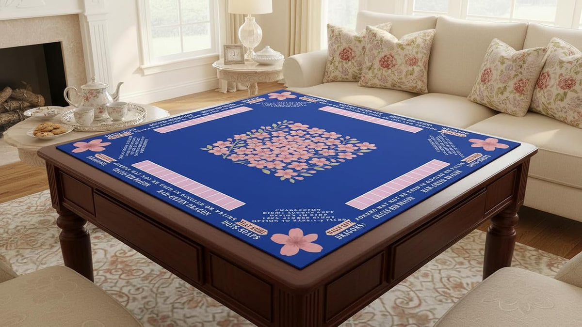 American Mahjong Mat with Printed Rules – 33" × 33"