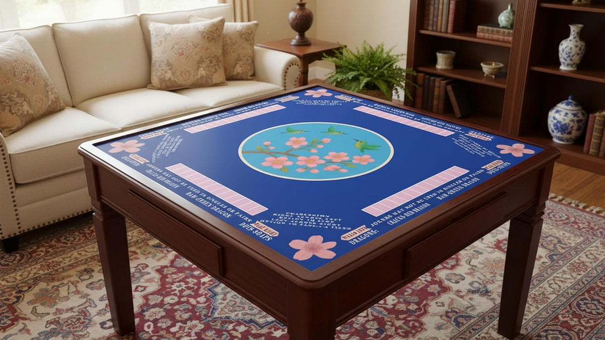 American Mahjong Mat with Printed Rules – 33" × 33"