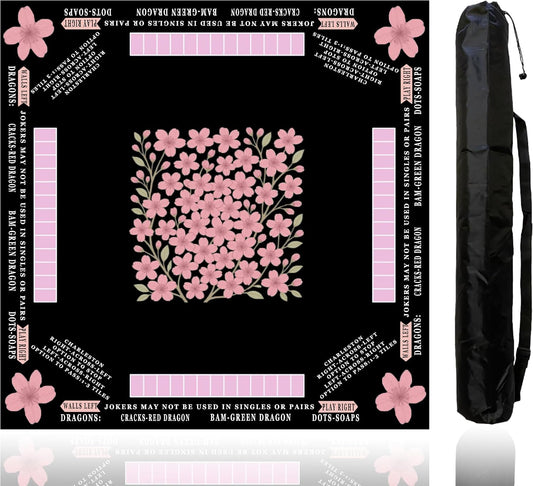 American Mahjong Mat with Printed Rules – 33" × 33"