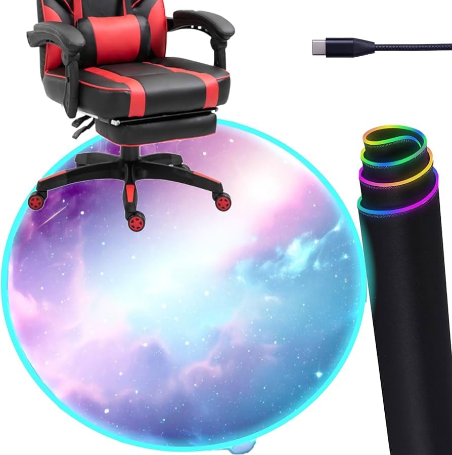 RGB Gaming Chair Mat – 47" Round