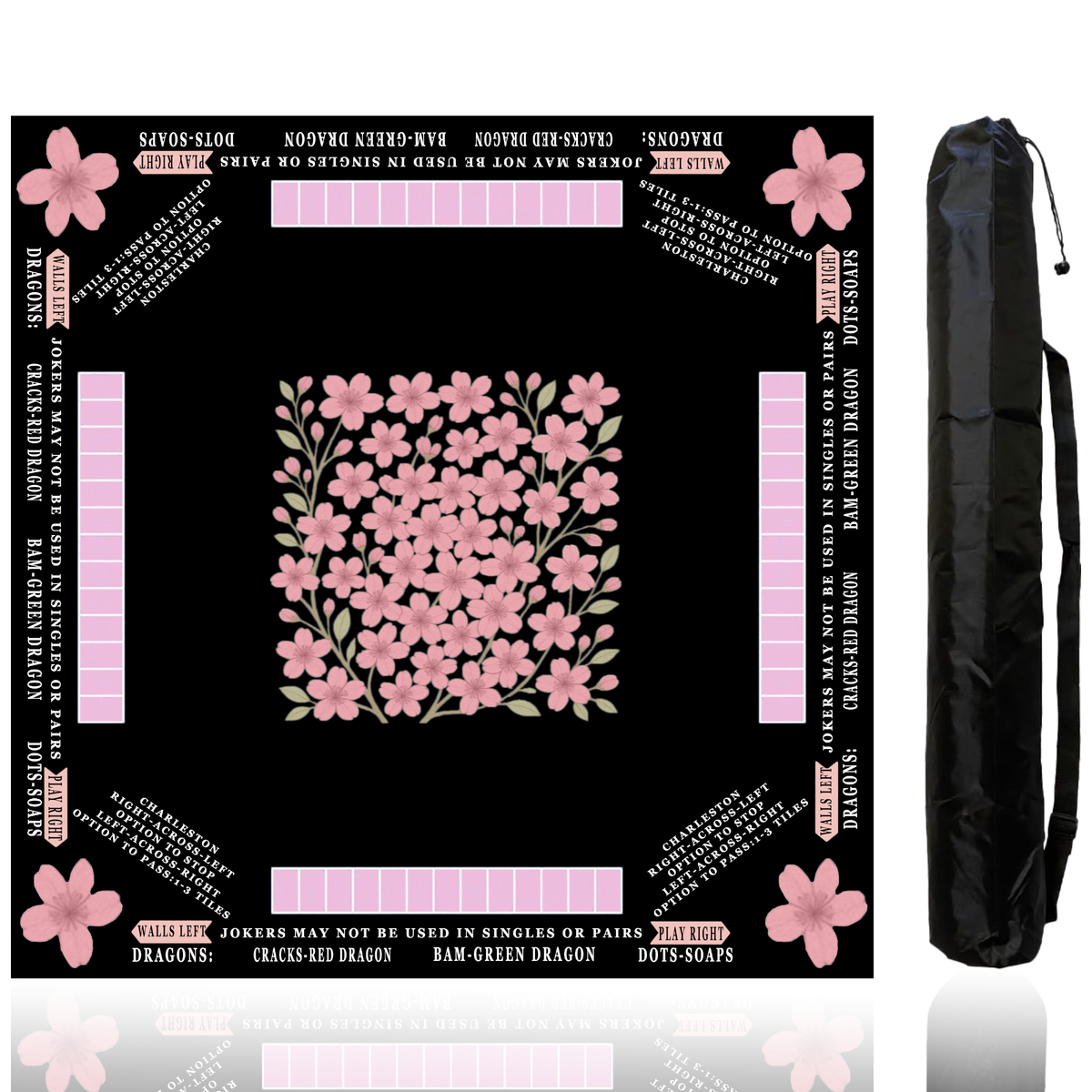American Mahjong Mat with Printed Rules – 33" × 33"