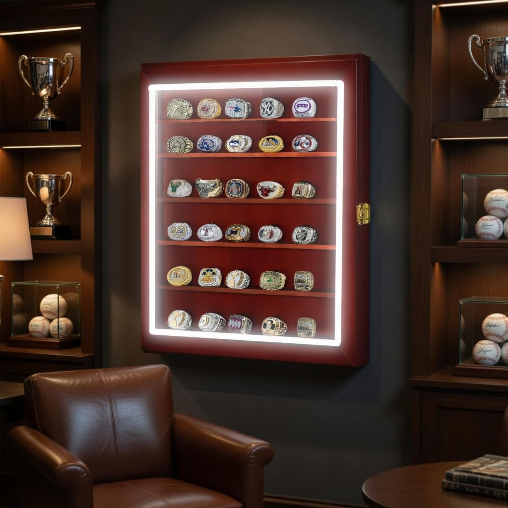 LED Championship Ring Display Case