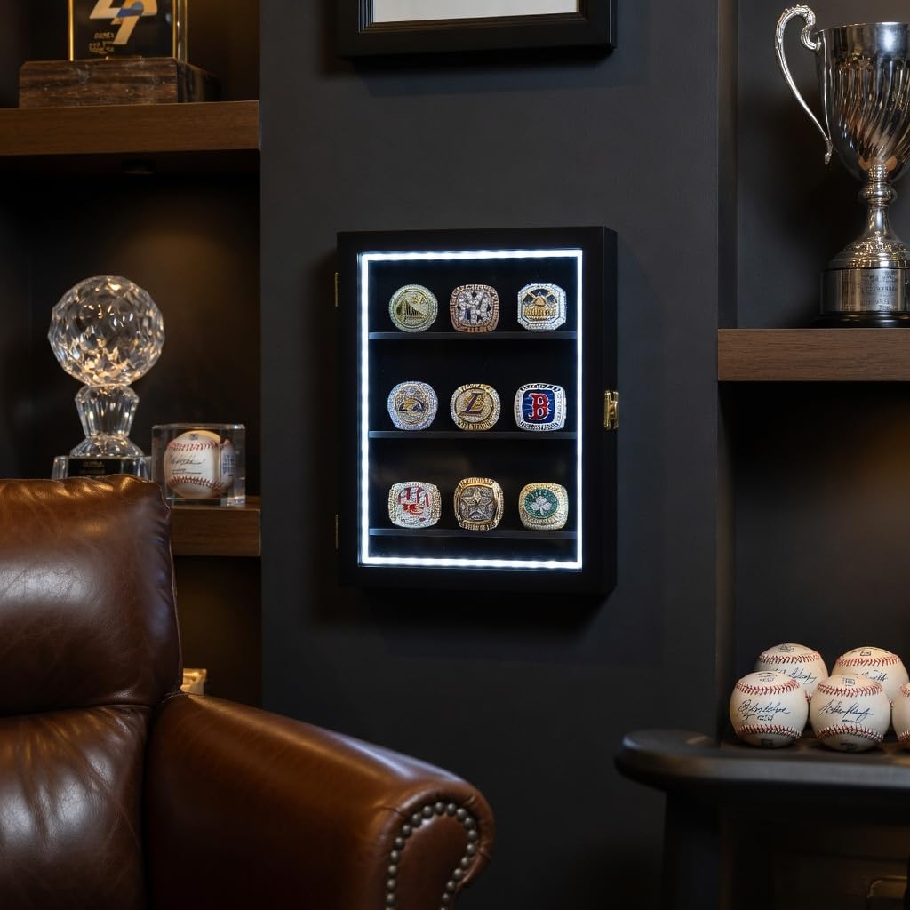 LED Championship Ring Display Case