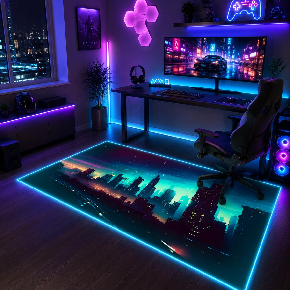 RGB Gaming Rug – 60" × 35"