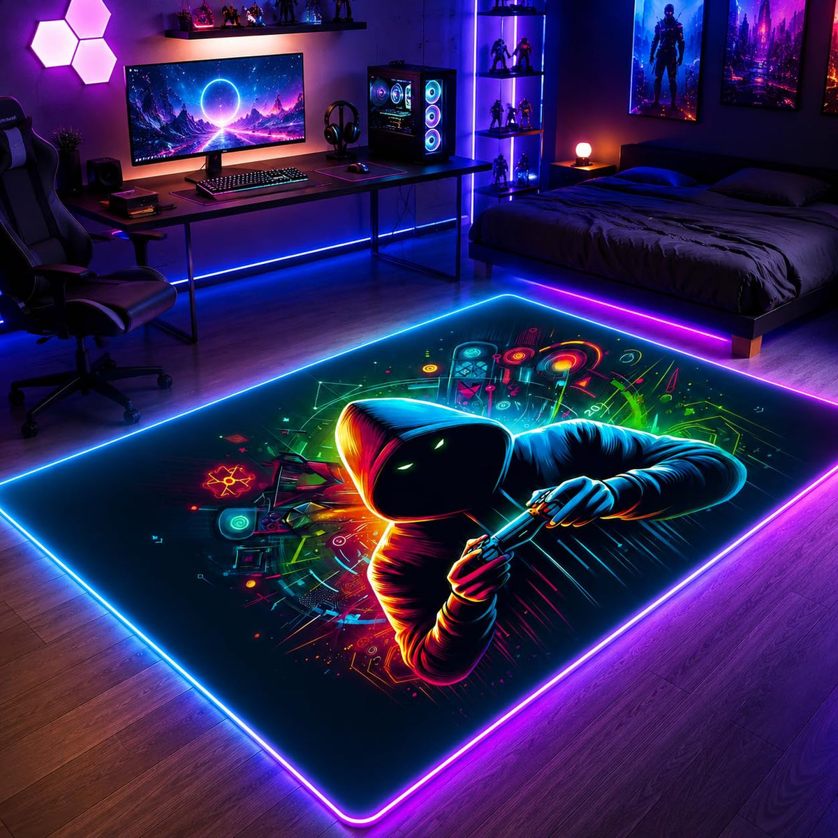 RGB Gaming Rug – 60" × 35"